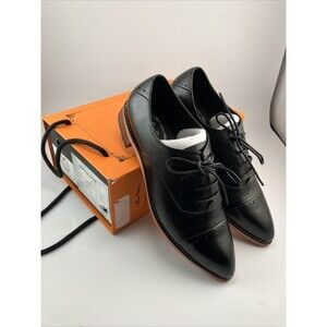 Mona Flying Womens Leather Flat Oxfords Shoes for Women Perforated Lace Size 9